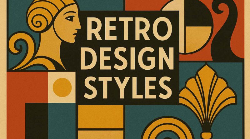 Retro graphic design inspired by 20th century art styles